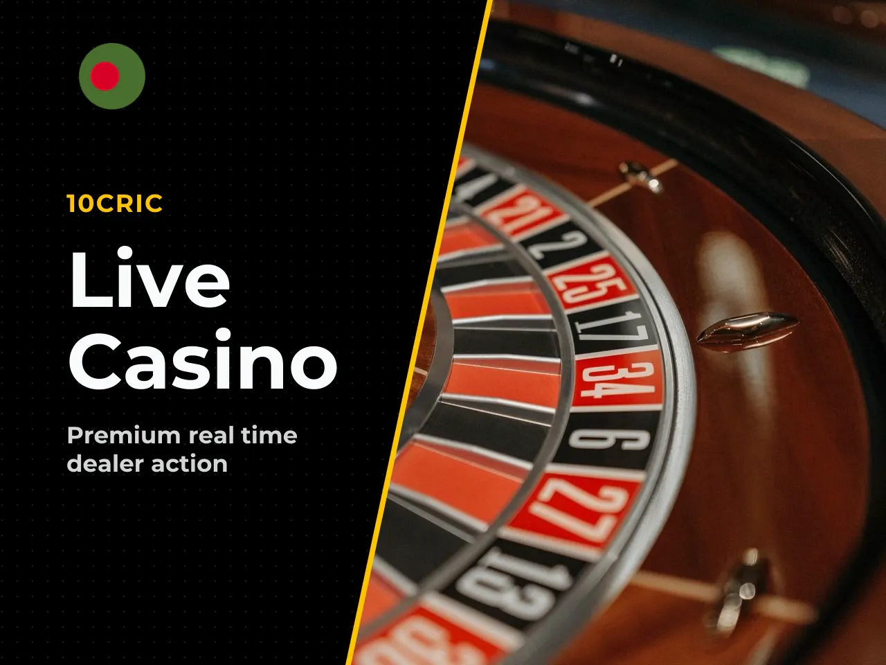 3.3 Live tables roulette, blackjack, baccarat