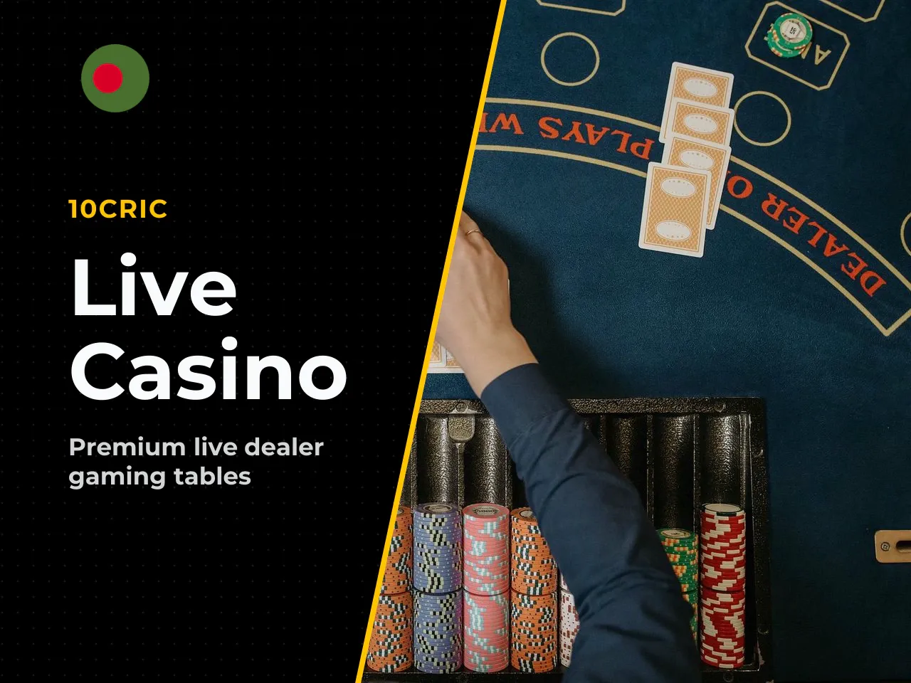 Live Blackjack, Roulette and Baccarat. Live