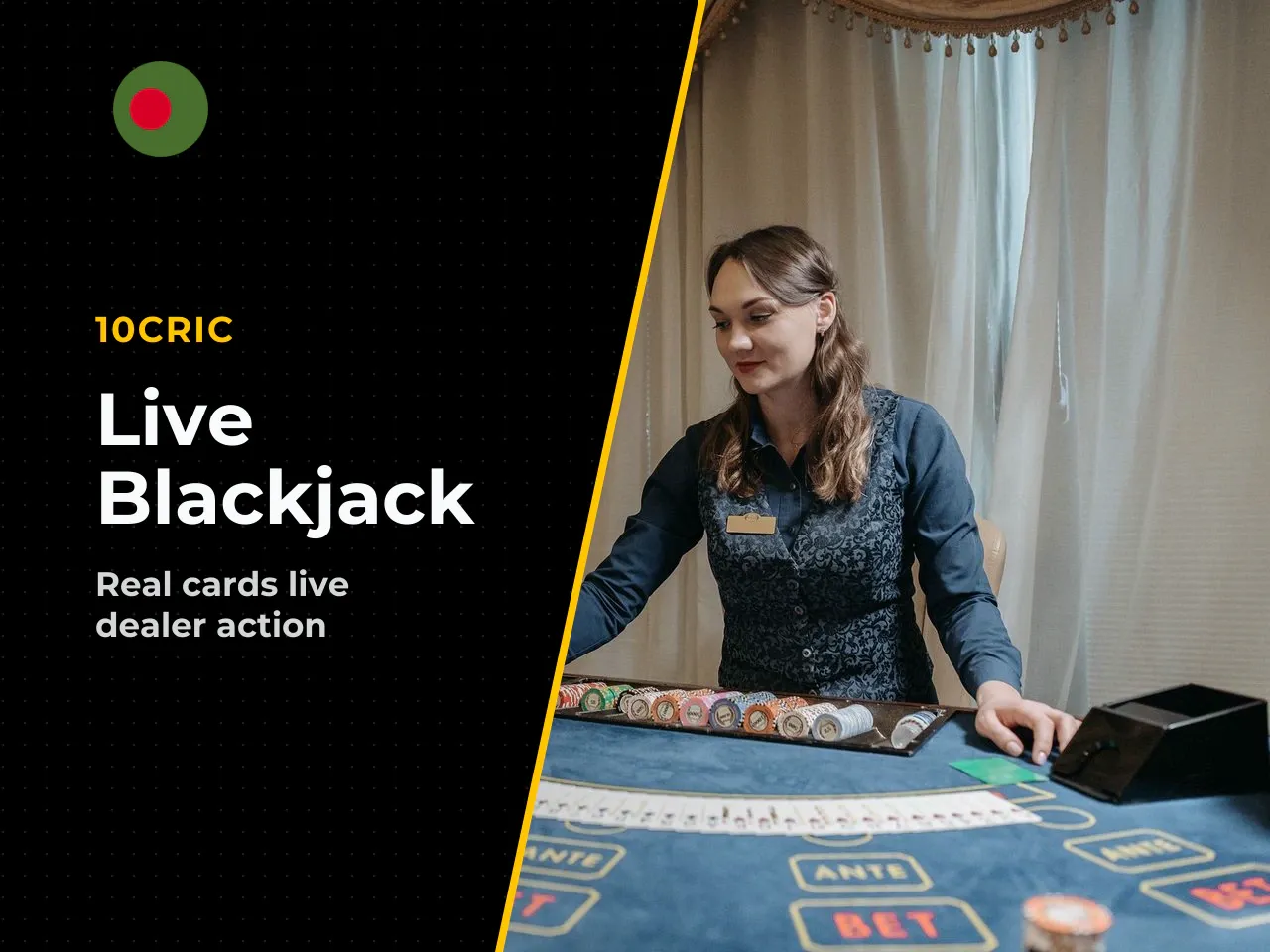 Live-dealer blackjack. Live-dealer blackjack sits between