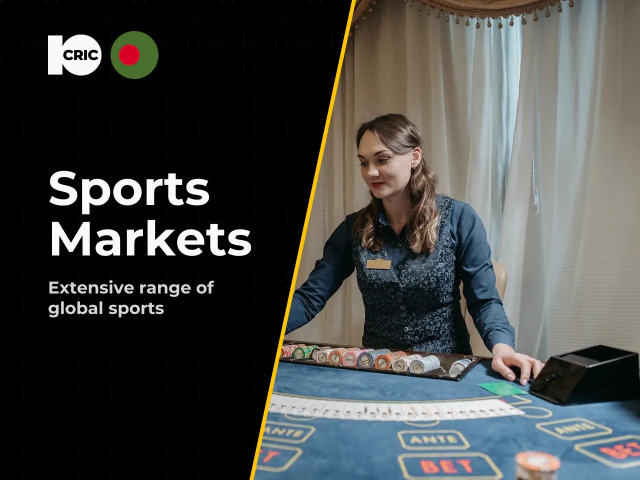Market coverage. Sports available include cricket